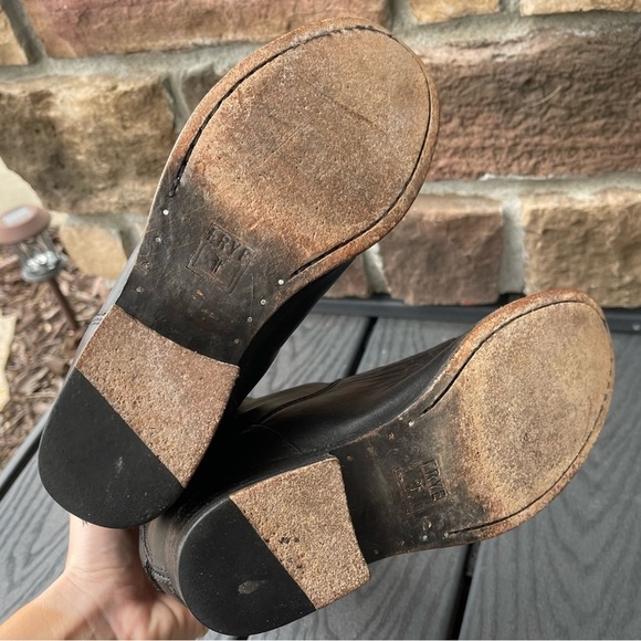 Frye Melissa Button Back Zip in Black Knee High Leather Boots size 6.5 - Picture 7 of 10